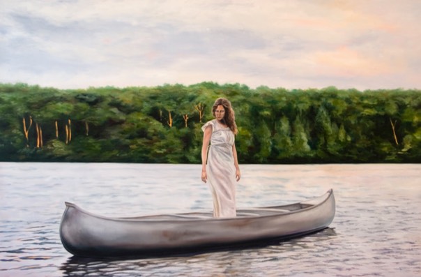 woman in canoe